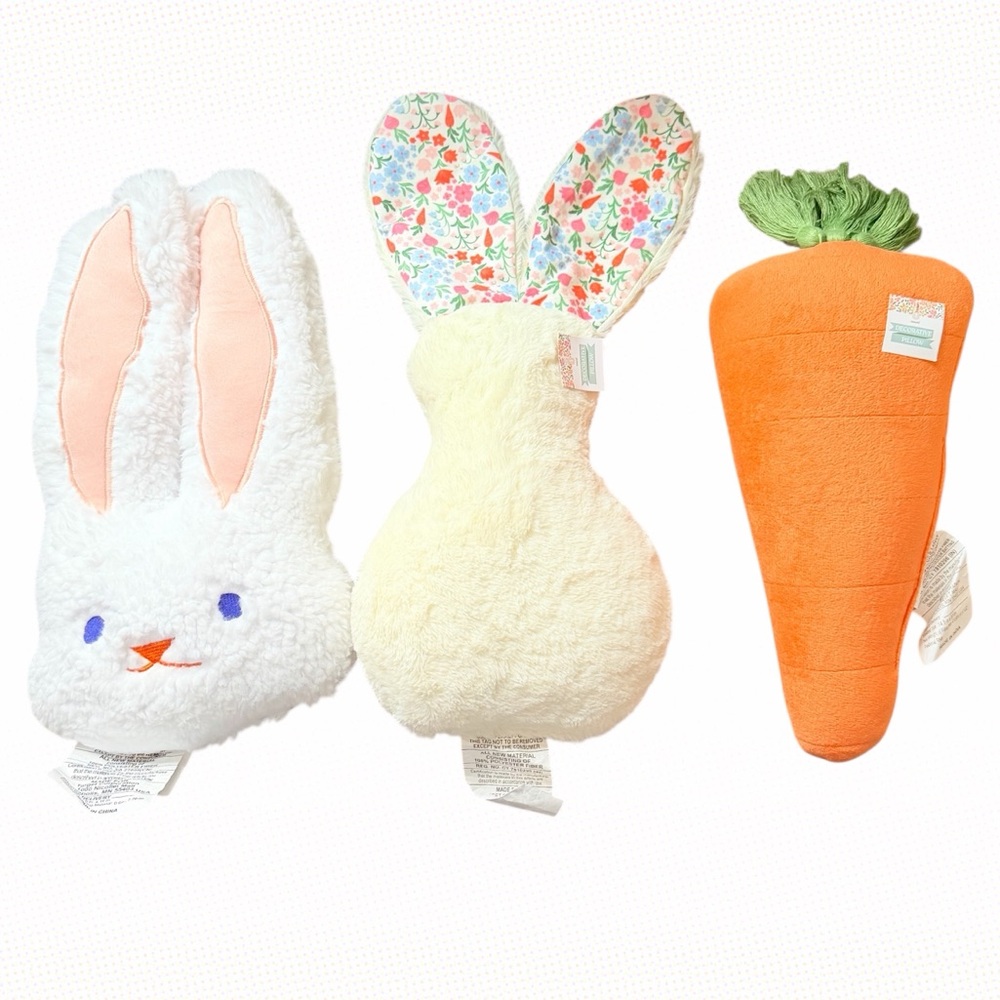 Easter Bunny Head, Bunny & Carrot Pillows - Room Essentials NEW